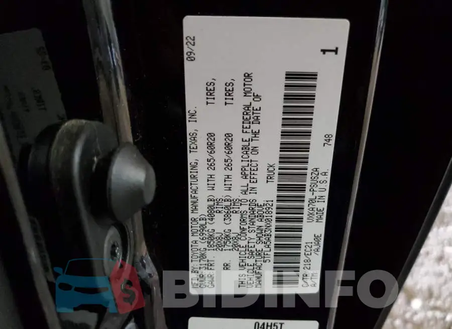 5TFLA5AB3NX018921 Photo# 13