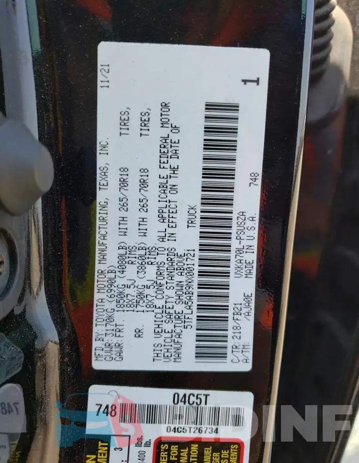 5TFLA5AB9NX001721 Photo# 12