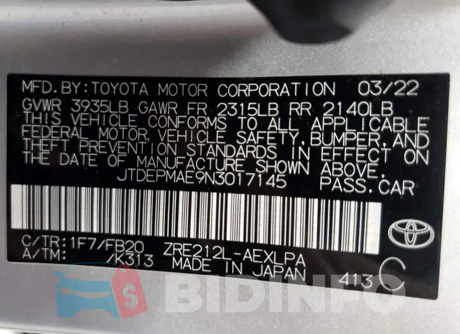 JTDEPMAE9N3017145 Photo# 12