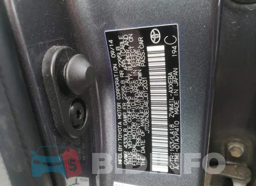JTDZN3EU4EJ012031 Photo# 12