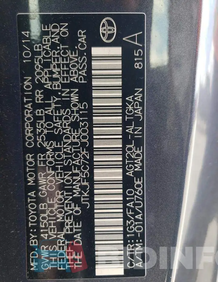 JTKJF5C72FJ003115 Photo# 12
