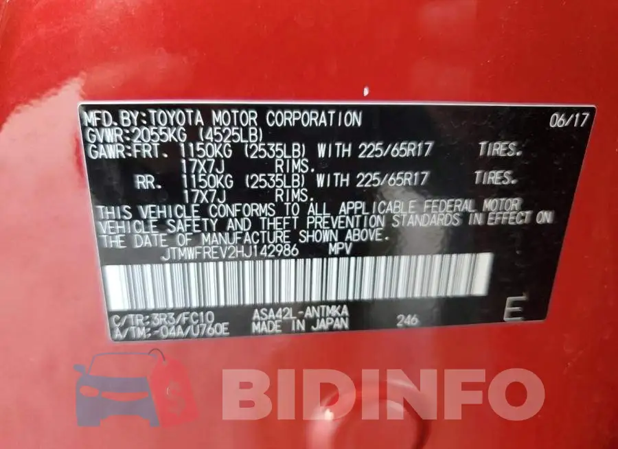 JTMWFREV2HJ142986 Photo# 13