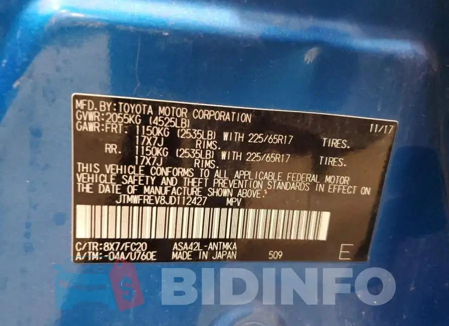 JTMWFREV8JD112427 Photo# 13