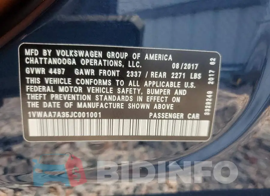 1VWAA7A35JC001001 Photo# 12