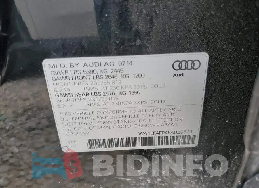 WA1LFAFP4FA025521 Photo# 12