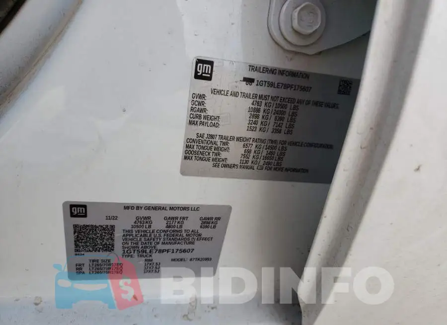 1GT59LE78PF175607 Photo# 12
