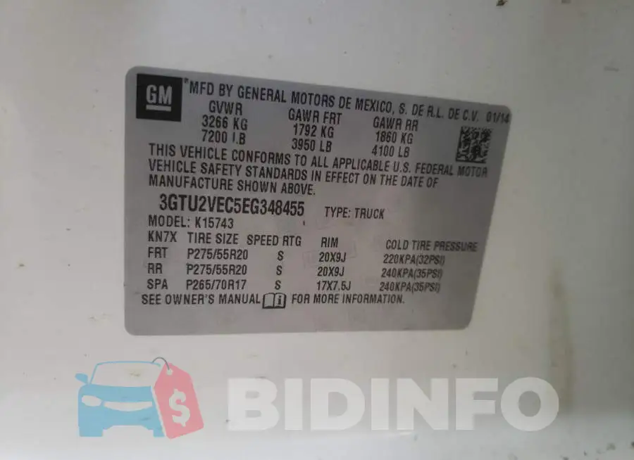3GTU2VEC5EG348455 Photo# 12