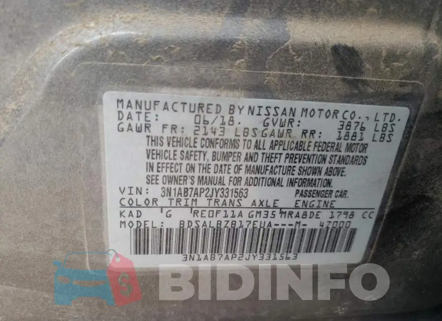 3N1AB7AP2JY331563 Photo# 13