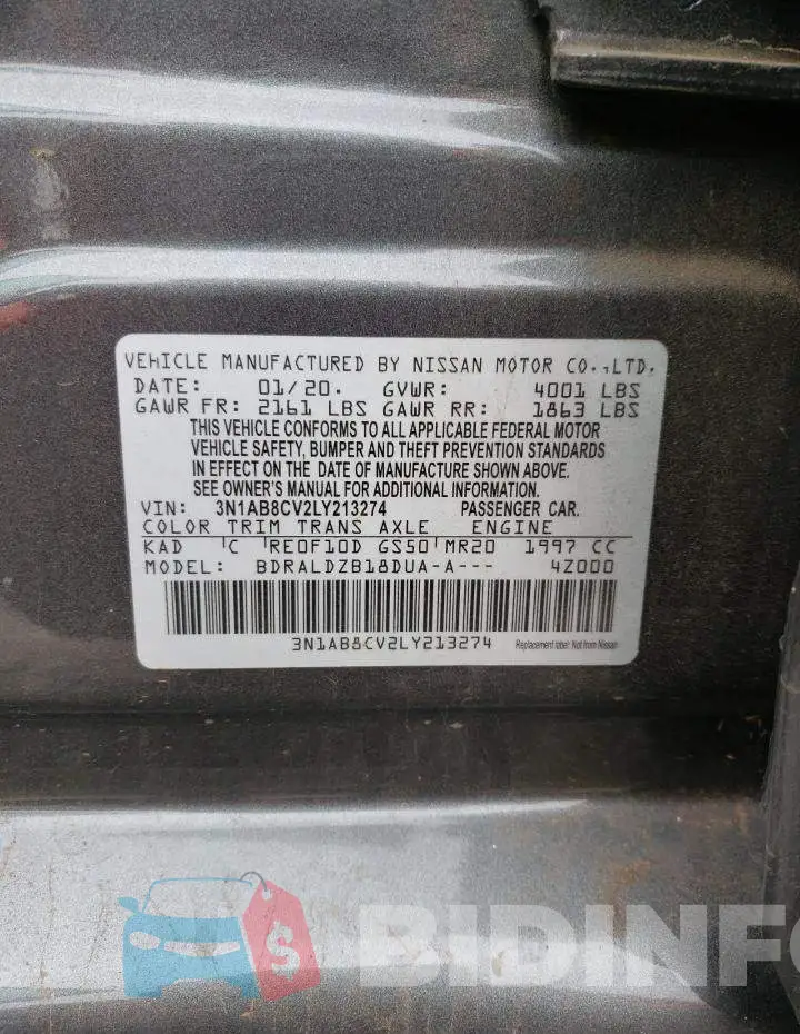 3N1AB8CV2LY213274 Photo# 12