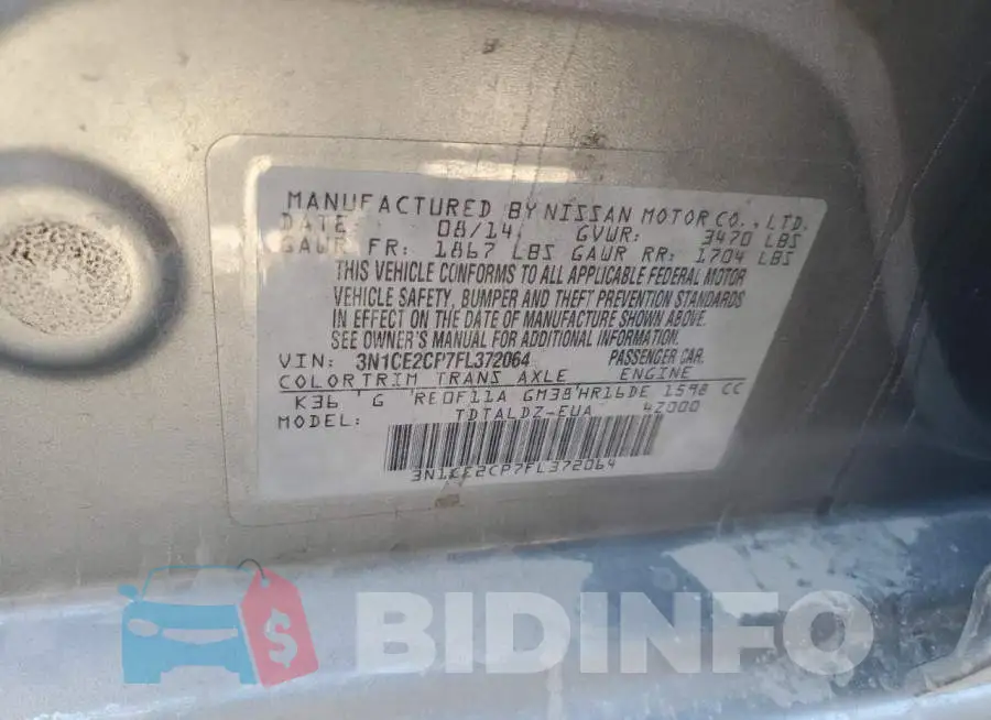 3N1CE2CP7FL372064 Photo# 13