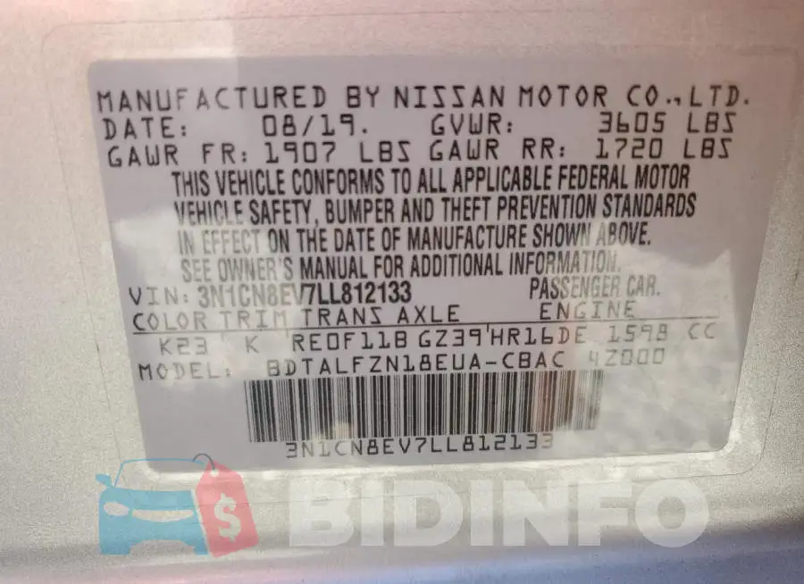 3N1CN8EV7LL812133 Photo# 12