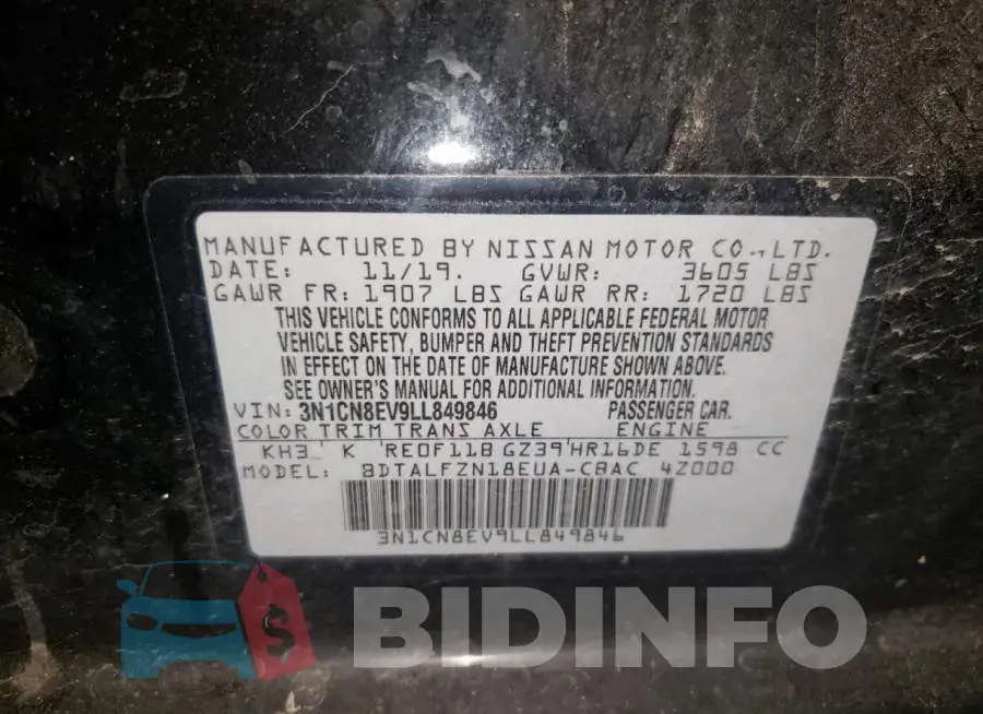 3N1CN8EV9LL849846 Photo# 13