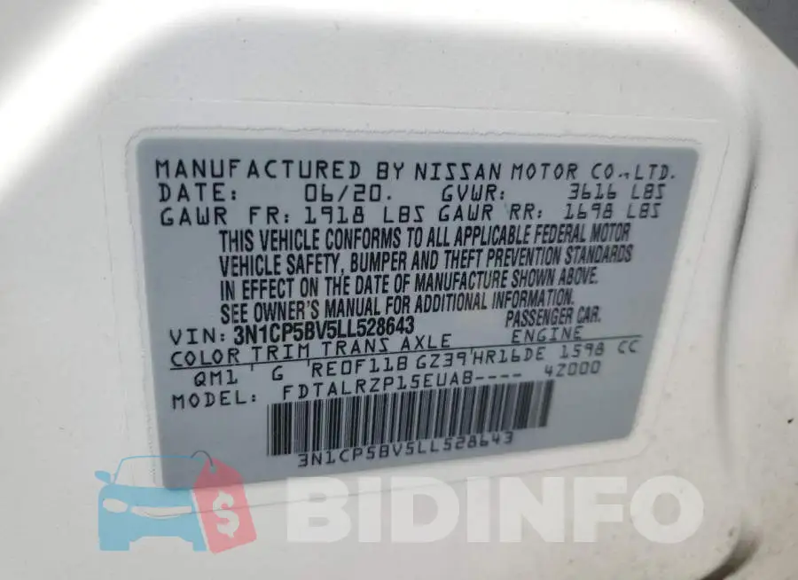 3N1CP5BV5LL528643 Photo# 12