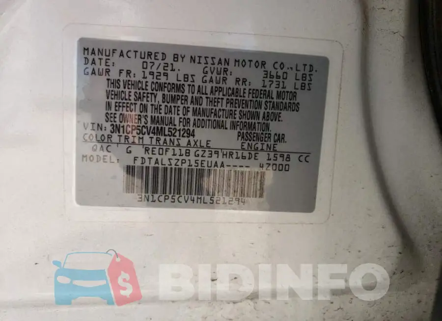 3N1CP5CV4ML521294 Photo# 12