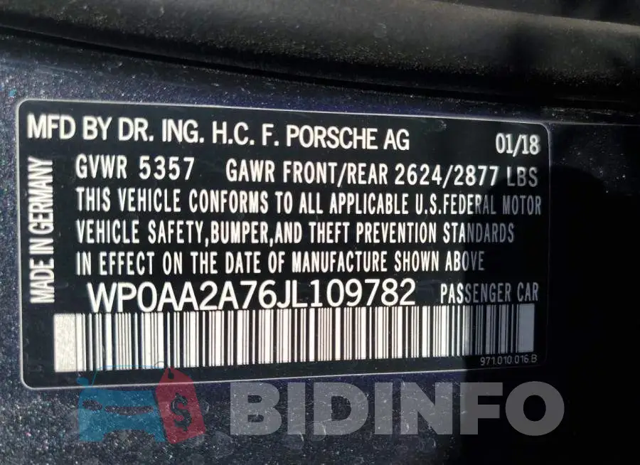 WP0AA2A76JL109782 Photo# 13