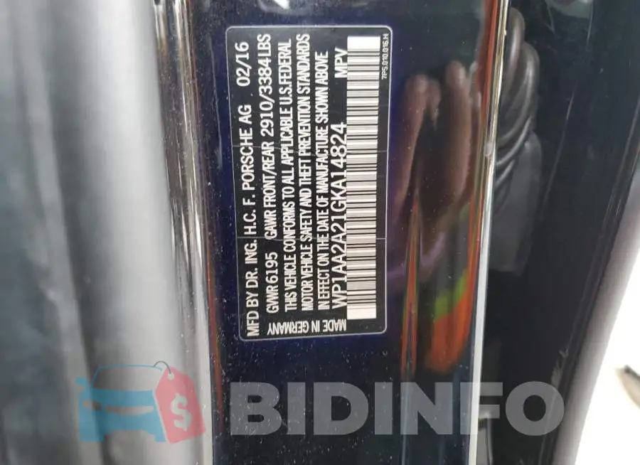 WP1AA2A21GKA14824 Photo# 12