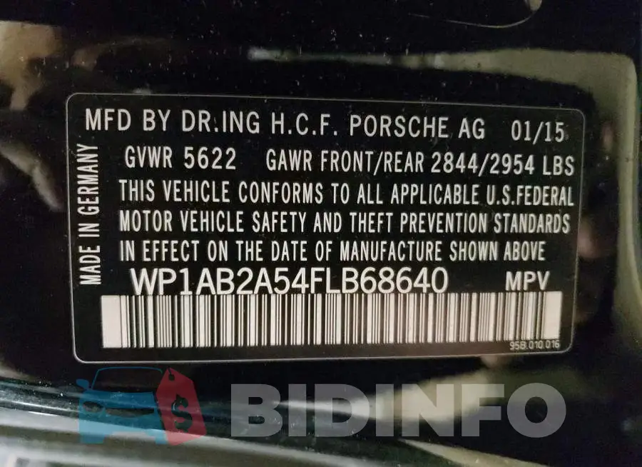 WP1AB2A54FLB68640 Photo# 12