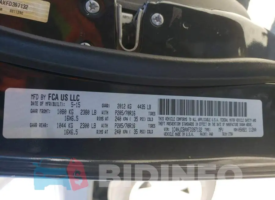 1C4NJCBAXFD397132 Photo# 14