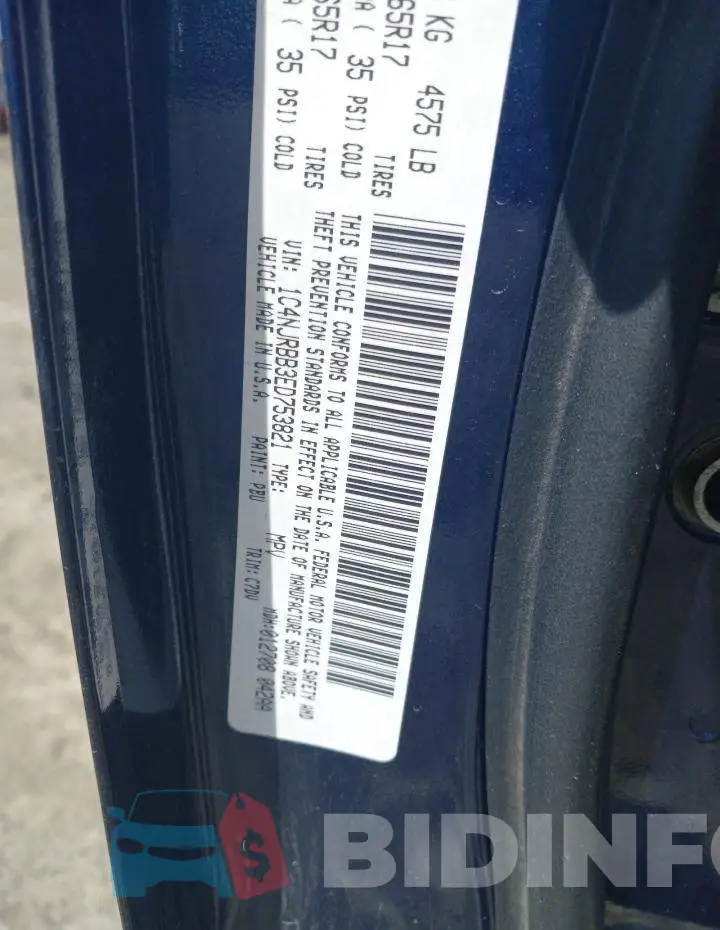 1C4NJRBB3ED753821 Photo# 13