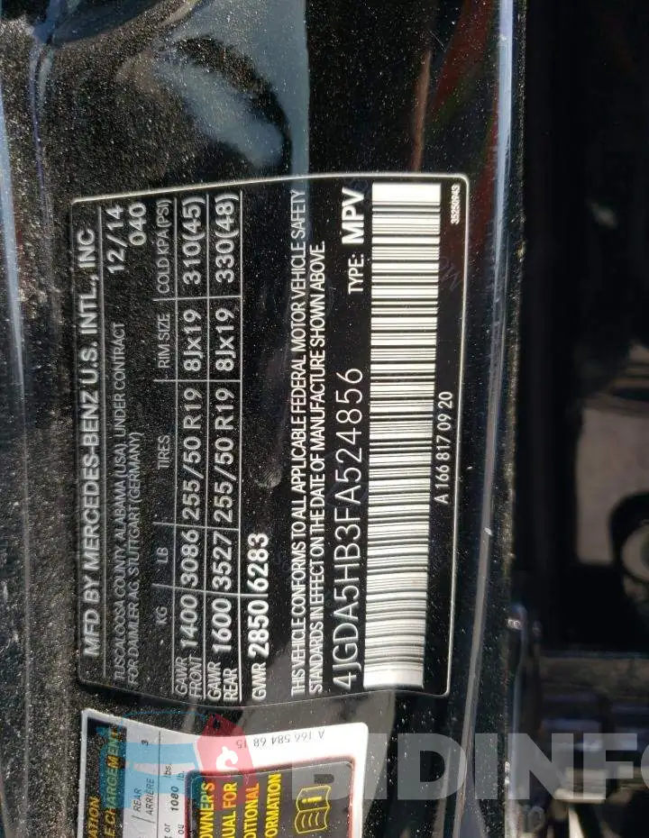 4JGDA5HB3FA524856 Photo# 14