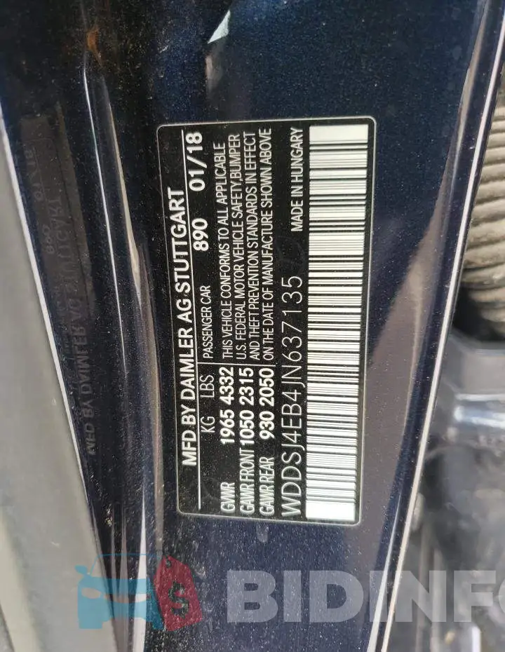 WDDSJ4EB4JN637135 Photo# 12