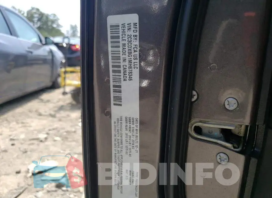2C3CDXBG1MH678346 Photo# 12