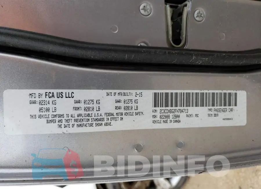 2C3CDXBG2FH784713 Photo# 13