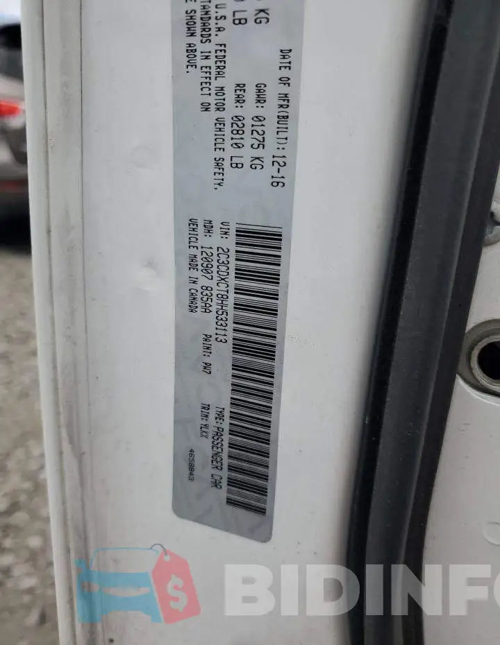 2C3CDXCT8HH533113 Photo# 12