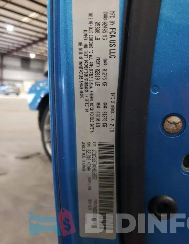 2C3CDZBT0KH612652 Photo# 13