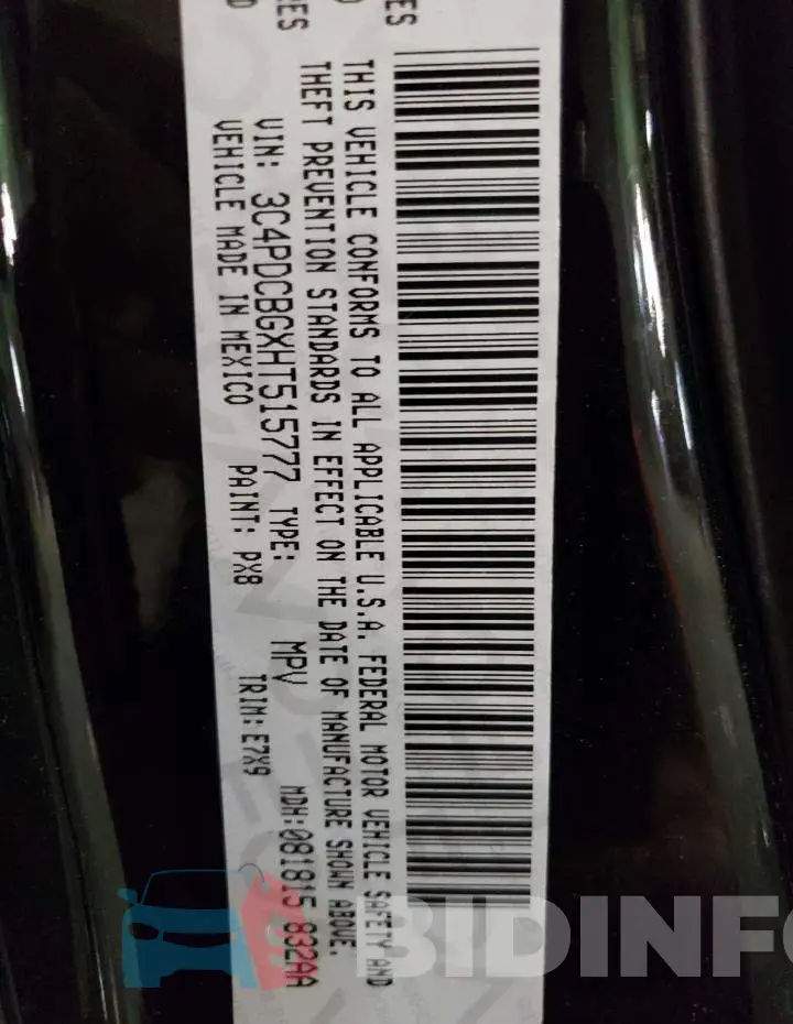 3C4PDCBGXHT515777 Photo# 14