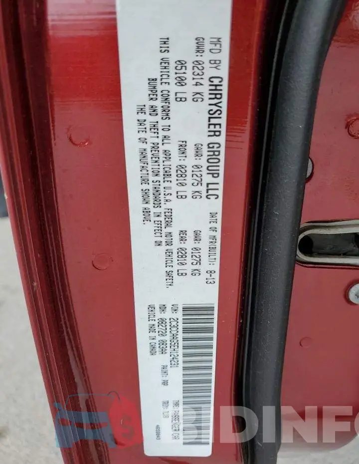 2C3CCAAG5EH124231 Photo# 12