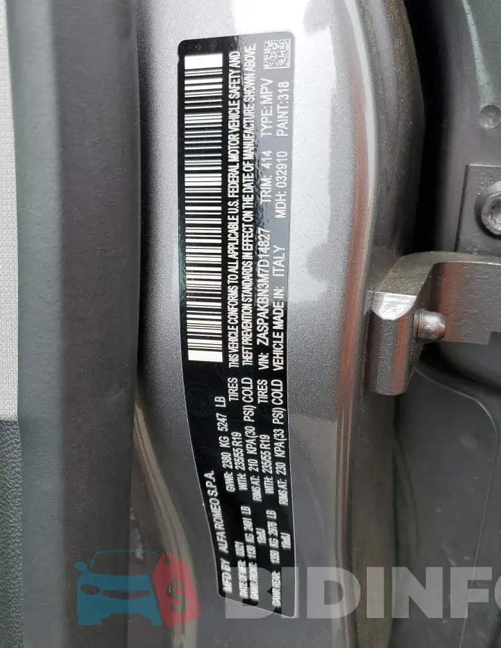 ZASPAKBN3M7D14827 Photo# 12