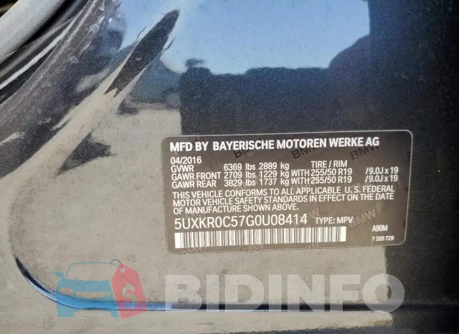 5UXKR0C57G0U08414 Photo# 12