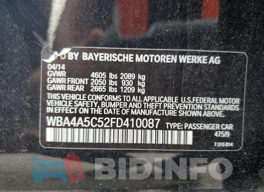 WBA4A5C52FD410087 Photo# 12