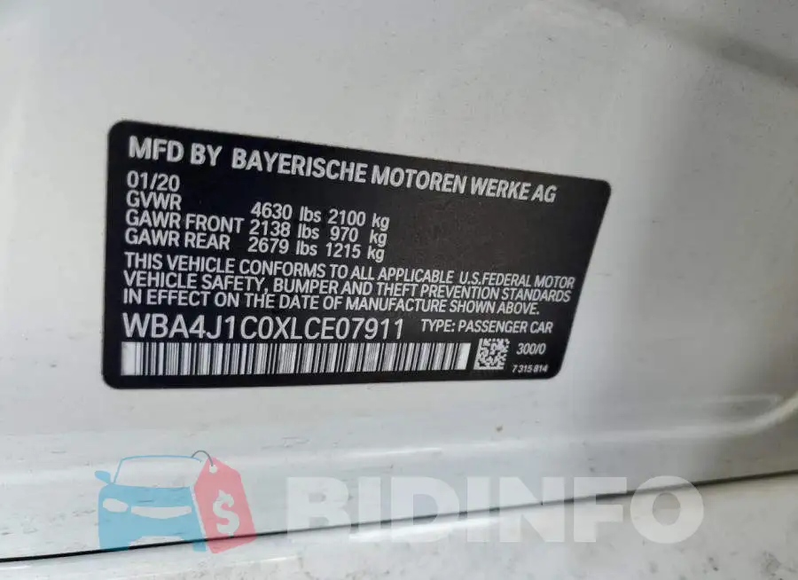 WBA4J1C0XLCE07911 Photo# 12