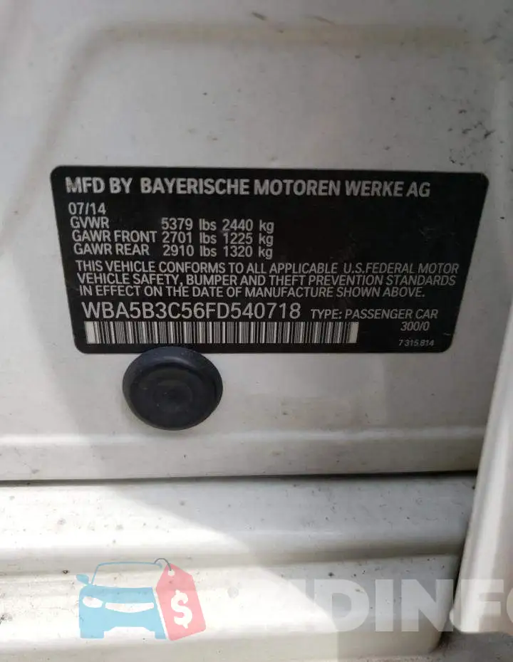 WBA5B3C56FD540718 Photo# 12