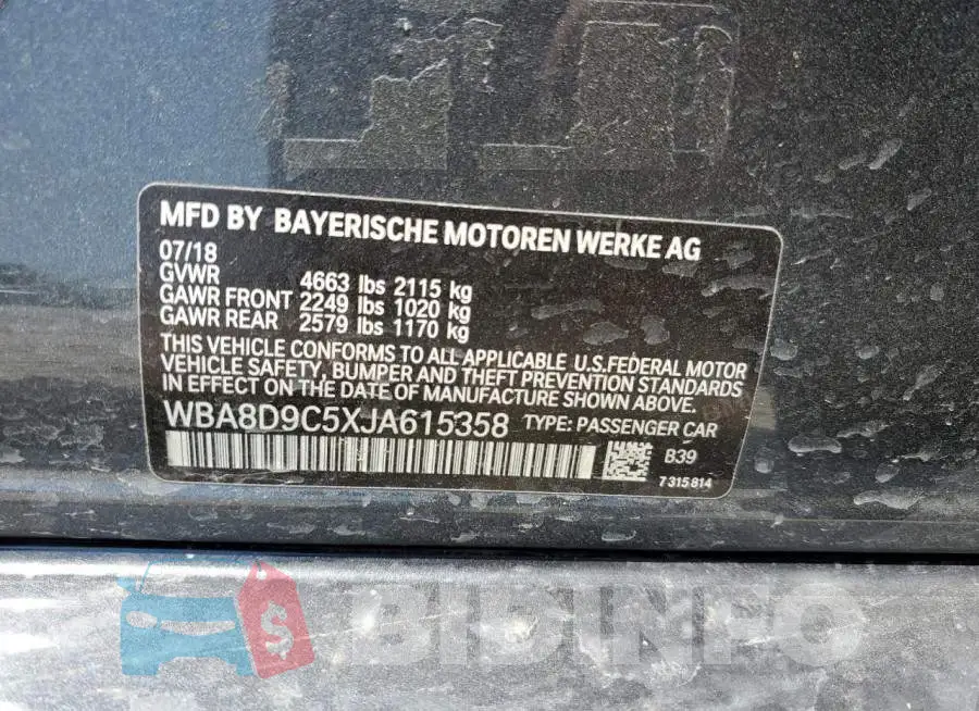 WBA8D9C5XJA615358 Photo# 12