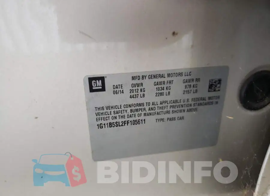 1G11B5SL2FF105611 Photo# 12