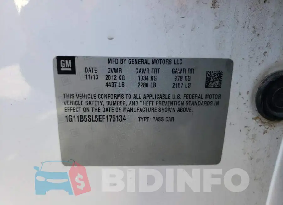 1G11B5SL5EF175134 Photo# 12