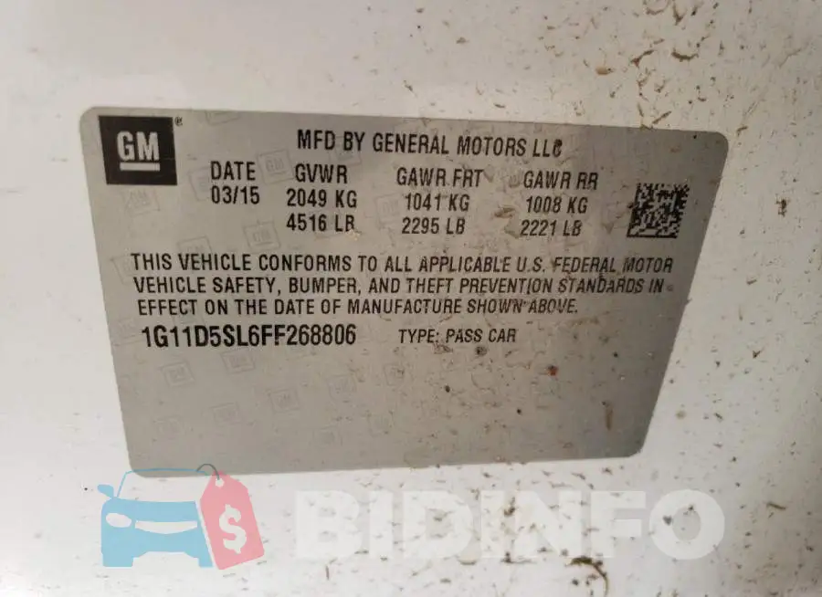 1G11D5SL6FF268806 Photo# 12
