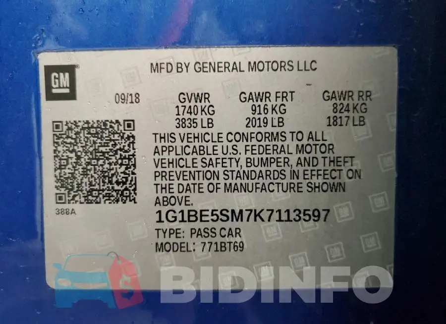 1G1BE5SM7K7113597 Photo# 12