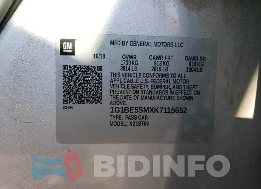 1G1BE5SMXK7115652 Photo# 12