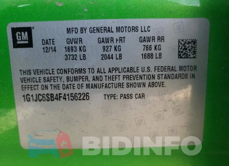 1G1JC6SB4F4156226 Photo# 13