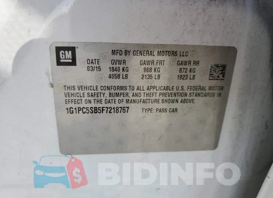 1G1PC5SB5F7218767 Photo# 12