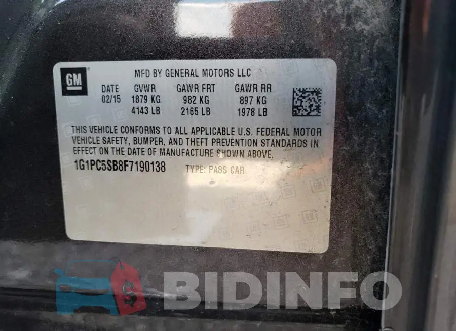 1G1PC5SB8F7190138 Photo# 12