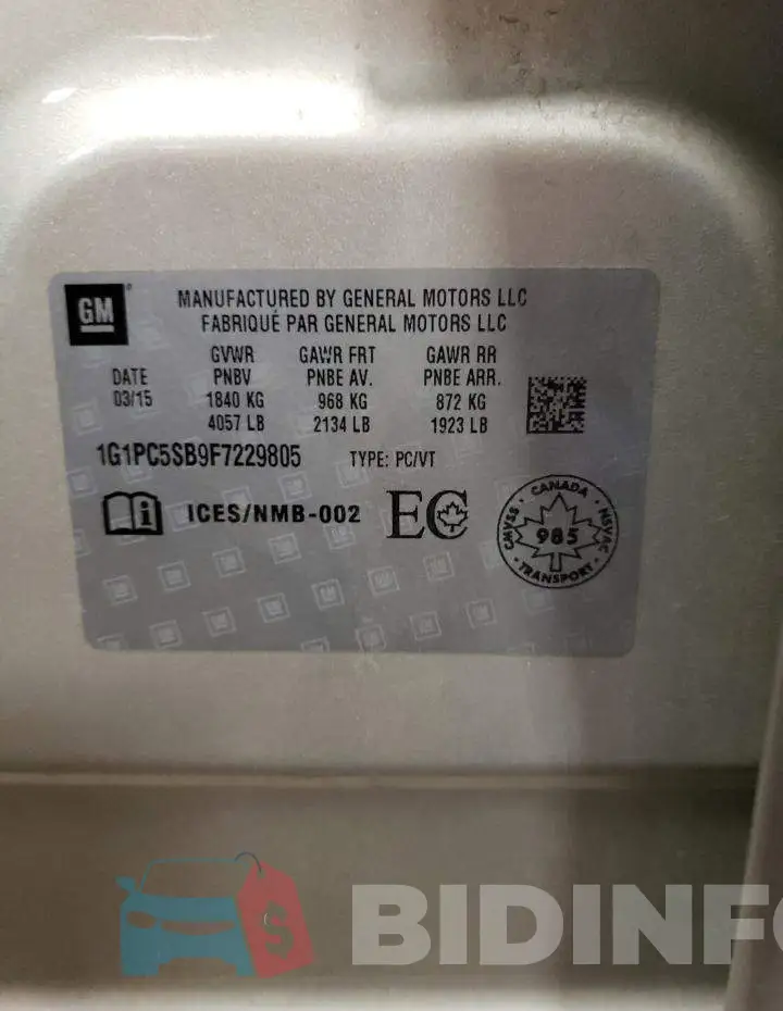 1G1PC5SB9F7229805 Photo# 12