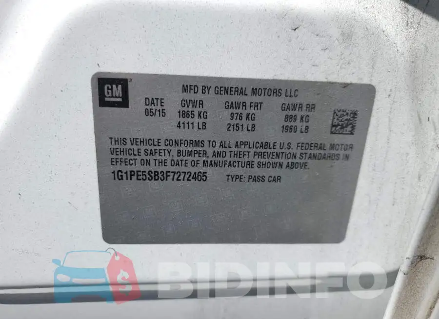 1G1PE5SB3F7272465 Photo# 12