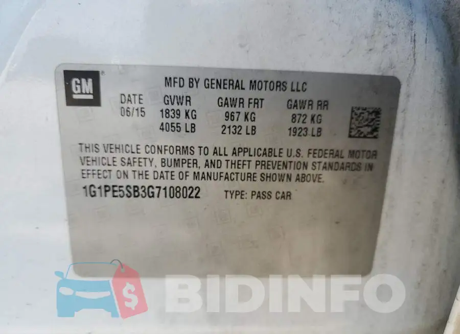 1G1PE5SB3G7108022 Photo# 13
