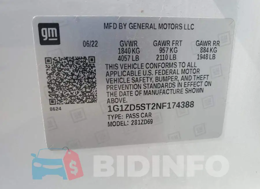 1G1ZD5ST2NF174388 Photo# 12