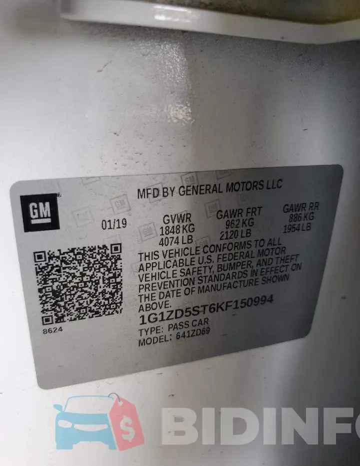 1G1ZD5ST6KF150994 Photo# 12